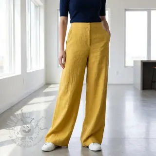 Viskoza s lanom WASHED ochre