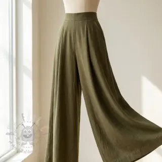 Viskoza s lanom WASHED olive