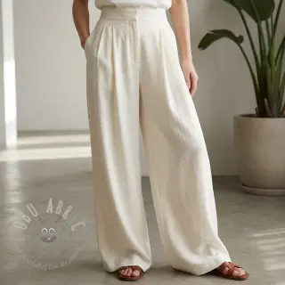 Viskoza s lanom WASHED ecru
