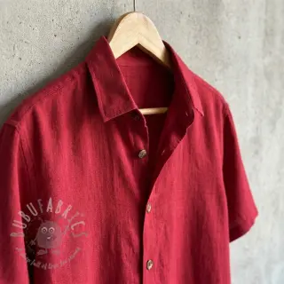 Viskoza s lanom WASHED dark red