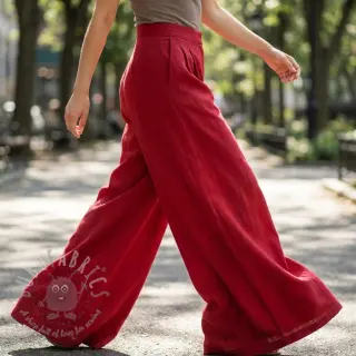 Viskoza s lanom WASHED dark red