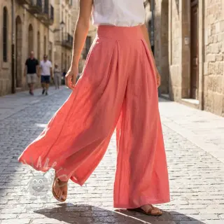Viskoza s lanom WASHED coral