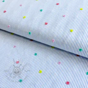 Pamuk DOBBY Stripe and dotty blue