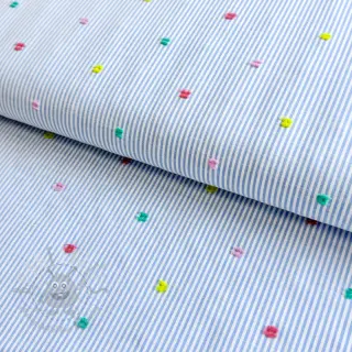 Pamuk DOBBY Stripe and dotty blue