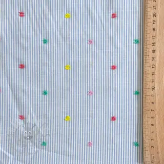 Pamuk DOBBY Stripe and dotty blue