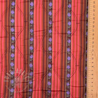 Pamuk VOILE STEPPED Paisley flowers brown digital print
