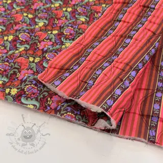 Pamuk VOILE STEPPED Paisley flowers brown digital print