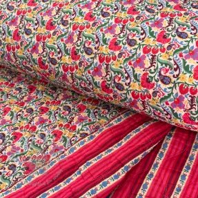 Pamuk VOILE STEPPED Paisley flowers white digital print