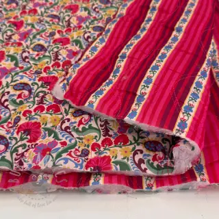 Pamuk VOILE STEPPED Paisley flowers white digital print