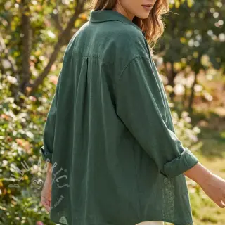 Viskoza s lanom WASHED dark green