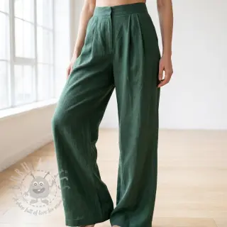 Viskoza s lanom WASHED dark green