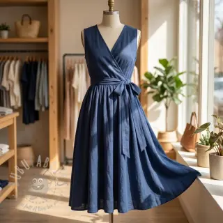 Viskoza s lanom WASHED marine