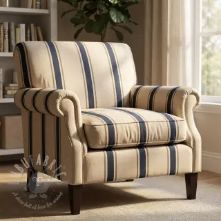 Dekorativna tkanina DOBBY Stripe RIVIERA LARGE blue
