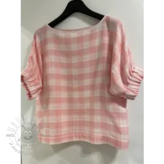 Tetra Tkanina/Muslin Double sided CHECKS MINI old rose