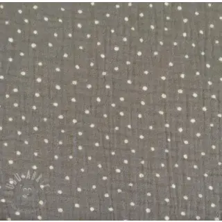 Tetra Tkanina/Muslin Dots grey/white