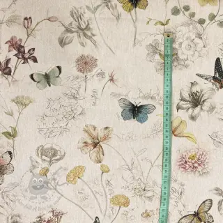 Dekorativna tkanina Linenlook Butterfly dreamy flower digital print
