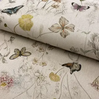 Dekorativna tkanina Linenlook Butterfly dreamy flower digital print