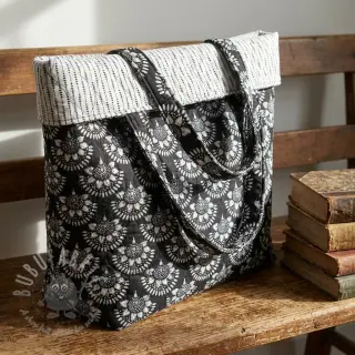 Pamuk VOILE STEPPED Bouquet flowers balck digital print