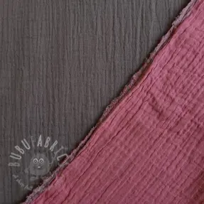 Tetra Tkanina/Muslin DOUBLE SIDED dark grey ORGANIC