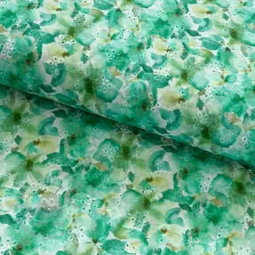 Pamuk EMBROIDERY Viola green digital print
