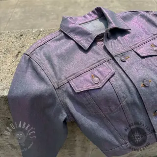 JEANS DENIM 8,5 OZ STRETCH WASHED metallic purple