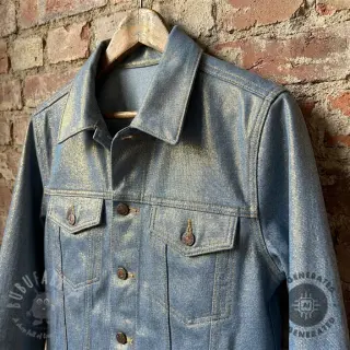 JEANS DENIM Metallic blue gold