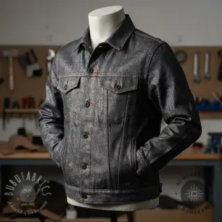JEANS DENIM Metallic black silver