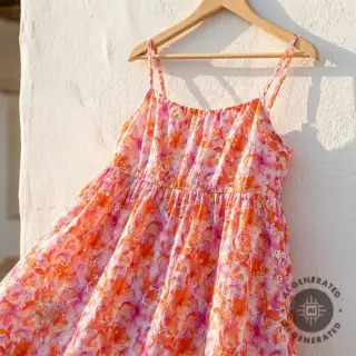 Pamuk EMBROIDERY Viola peach digital print