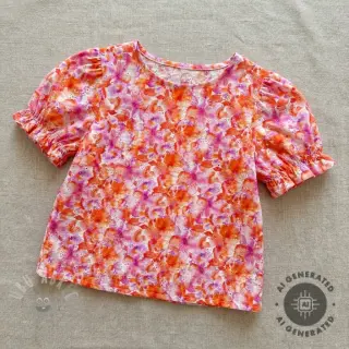 Pamuk EMBROIDERY Viola peach digital print