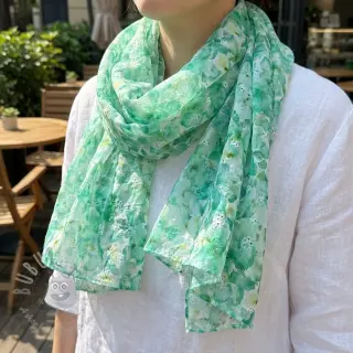 Pamuk EMBROIDERY Viola green digital print