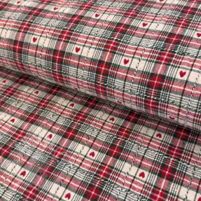 Dekorativna tkanina jacquard Villars ecru rouge