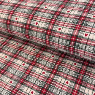 Dekorativna tkanina jacquard Villars ecru rouge