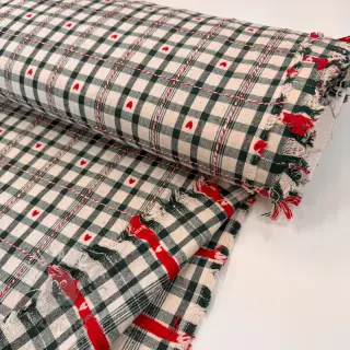 Dekorativna tkanina jacquard Villars ecru vert