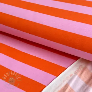 Triko materijal čupav SOFT Stripes orange