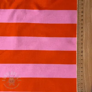Triko materijal čupav SOFT Stripes orange