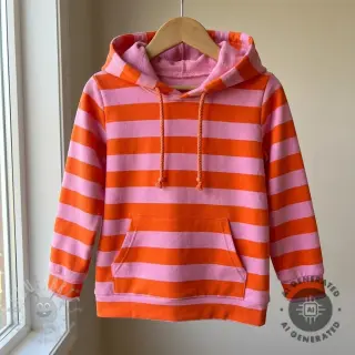 Triko materijal čupav SOFT Stripes orange