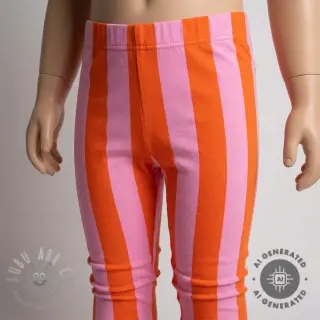 Triko materijal čupav SOFT Stripes orange