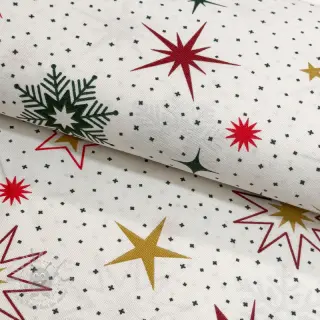 Dekorativna tkanina premium Magic star red gold