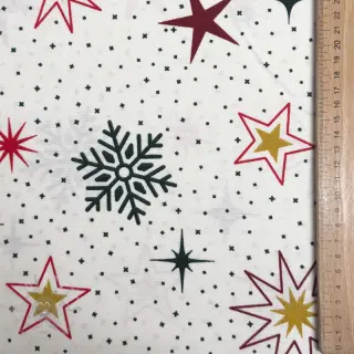 Dekorativna tkanina premium Magic star red gold