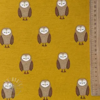 Dekorativna tkanina premium Night owl nap yellow