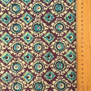 Samet VELVET QUILT Flowers abstract petrol