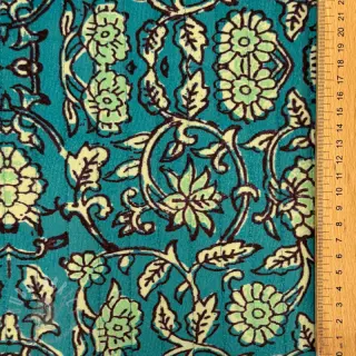 Samet VELVET QUILT Flowers abstract petrol