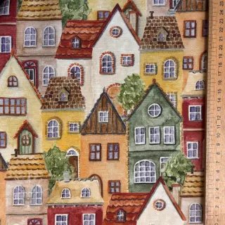Dekorativna tkanina premium Rustic village house digital print