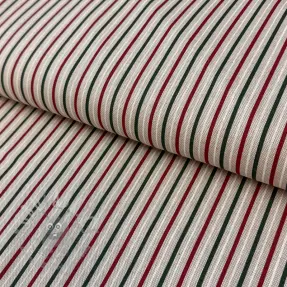 Dekorativna tkanina Linenlook Little Xmas stripe
