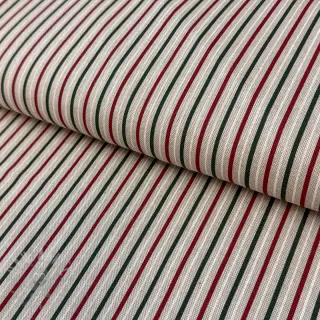 Dekorativna tkanina Linenlook Little Xmas stripe