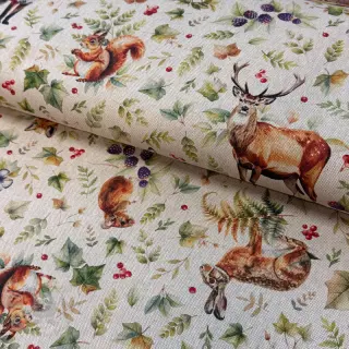 Dekorativna tkanina Linenlook Animal forest dream digital print