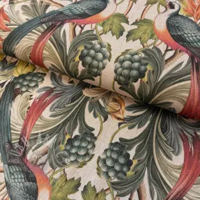 Dekorativna tkanina Linenlook Leafy paradise bird digital print