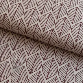 Dekorativna tkanina Linenlook Leaf line minimalist wine