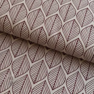 Dekorativna tkanina Linenlook Leaf line minimalist wine
