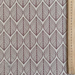 Dekorativna tkanina Linenlook Leaf line minimalist wine